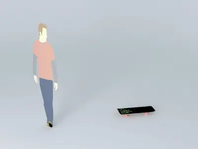 Simple skateboard design Free 3D model