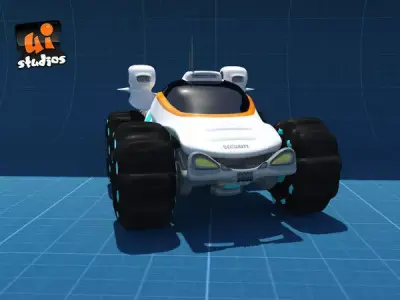 Scifi Buggy Low-poly 3D model