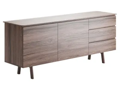 Madison 2 Door 3 Drawer Sideboard in Oak 3D model