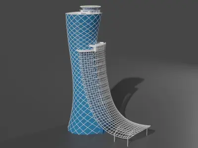 Abu Dhabi Capital Gate 3D model