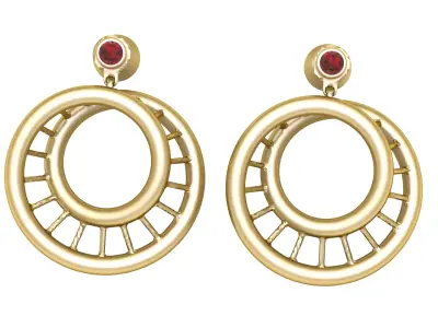 Golden Orbit Hoop Earrings 3D print model