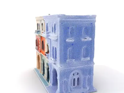 Elegant Townhouse Architecture model pack Low-poly 3D model