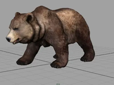 GRIZZLY BEAR Low-poly 3D model