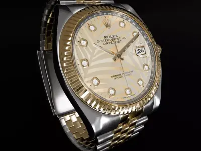 ROLEX Datejust 36 Golden Palm Fluted Jubilee 3D model