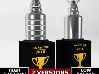 Hockey stanley cup trophy low poly Low-poly 3D model