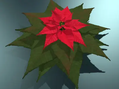 Poinsettia low poly Low-poly 3D model