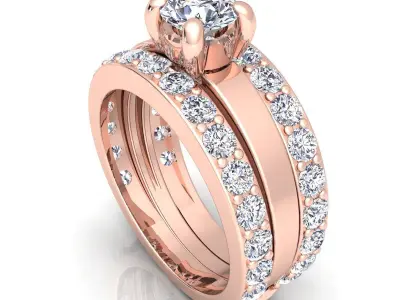 Luxury Woman Diamond Ring  3D print model