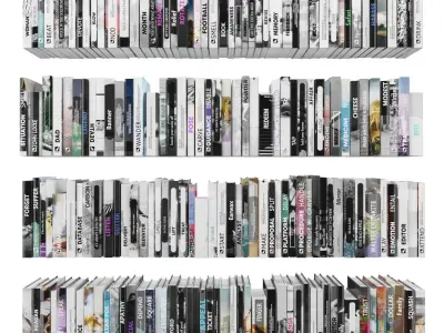 Books 150 pieces 4-7-1 Low-poly 3D model