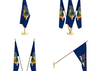 New York Flag Pack 3D model