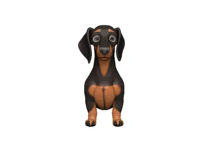 Dachshund Low-poly 3D model