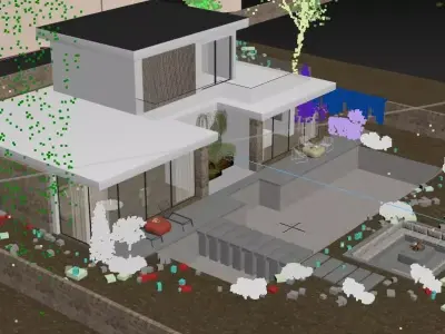Exterior Villa Scene 3d 3D model