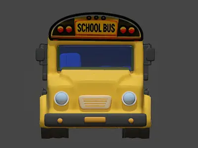 Stylized Cartoony Bus Model 3D model