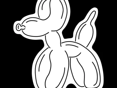 Balloon Dog Neon Sign 3D model