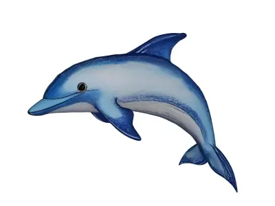 Dolphin  3D Printable Model STL  OBJ 3D print model