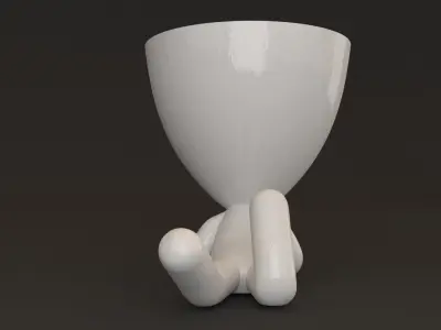 Robert plant pot style lying down 3D printable model  3D print model