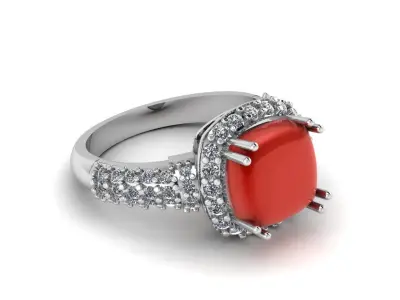 Women Fashion Diamond Ring 3d Printable Model 3D print model