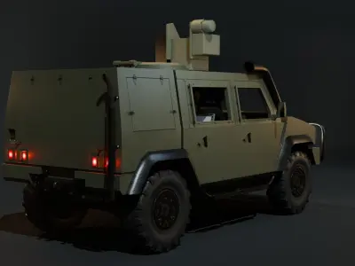  Light armored vehicle Iveco LMV Low-poly 3D model