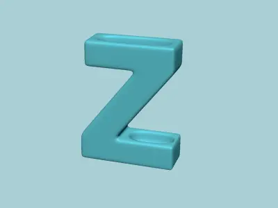 Vase Z - Alphabet Vases Collection Letters - STL Printable 3D print model