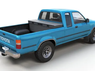 Toyota pickup truck Low-poly 3D model