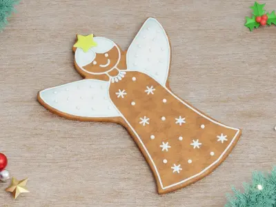 Gingerbread Christmas Cookie 18 - Little Angel 3D model