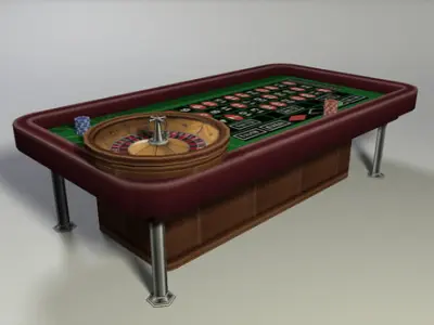 Roulette - Low Poly casino table with roule Low-poly 3D model