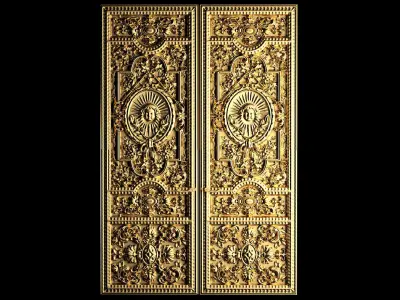 Luxury Classic baroque carved door 1 3D model