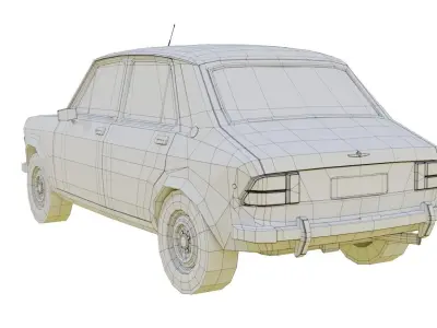 Yugo Zastava Old Rusty Car Low Poly Low-poly 3D model