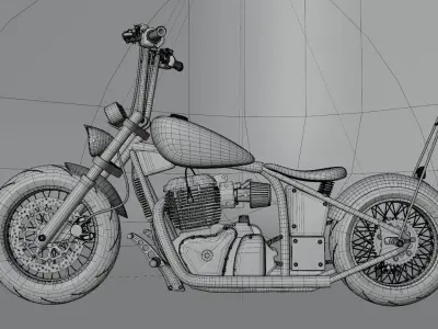 motorcycle chopper 3D Model 3D model
