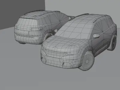 2019 Citroen C5 Aircross Low-poly 3D model