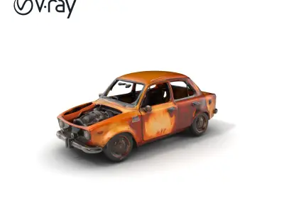BurnedOut Rusty Car Model Pack Low-poly 3D model