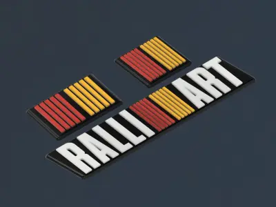 Mitsubishi Rally Art Logo Set 3D print model