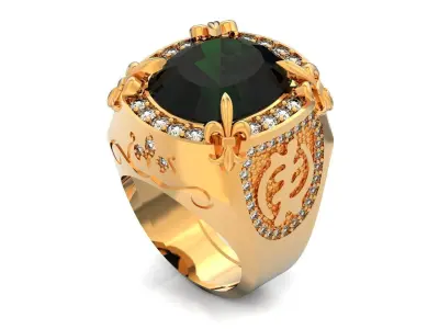 Luxury heavy Signet Ring  1457 3D print model