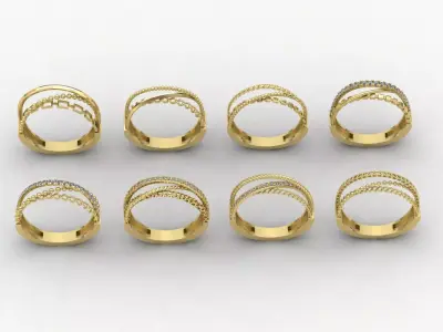 CrossOver Rings Collection 3D print model