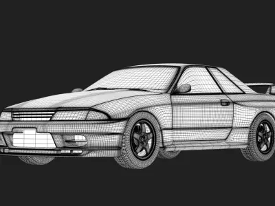 Nissan GT-R bnr32  no interior 3D model