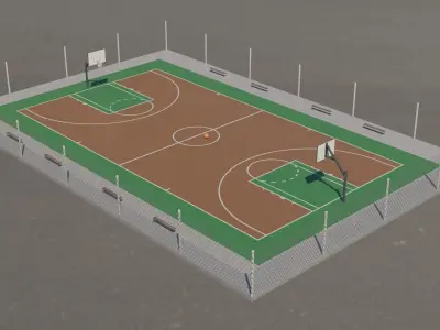 Basketball court outside 3D model