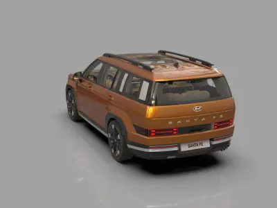 Hyundai Santa Fe 2024 HQ interior  3D model