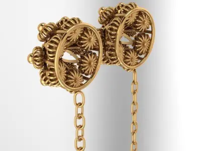 A lovely flower pair of earrings 3D print model