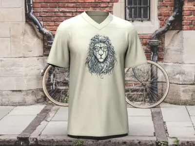 Plain Sports V-Neck T-Shirt 3D model