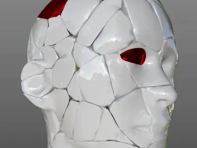 Crack Statue Sculptures 3D 3D model