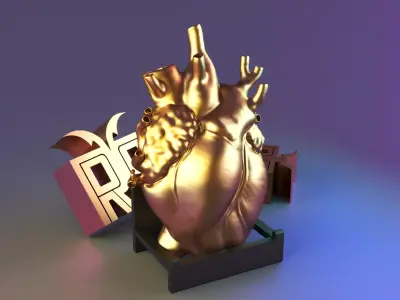 beautiful heart vase 3D print model