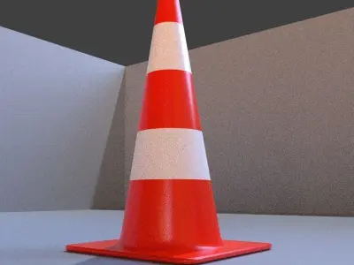 traffic cone low poly 3D model Low-poly 3D model