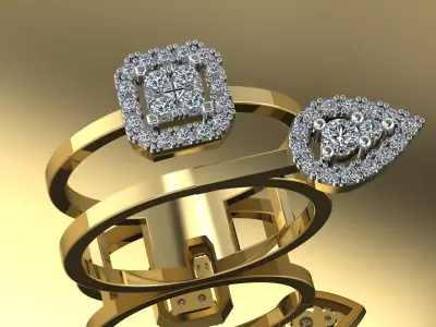 Messika RIng Gold 3D print model