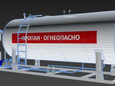 gas station  3D model buy