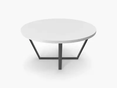 Table 3 black metall and white circle top model 3D model