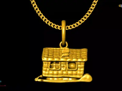 Cottage pendant charms - one inch pendant 3D print model