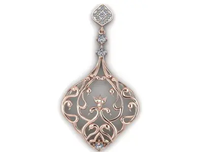 Diamond Earring 3D print model