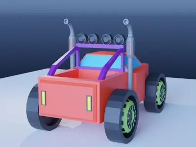 Race Truck Low Poly for video games  3D model