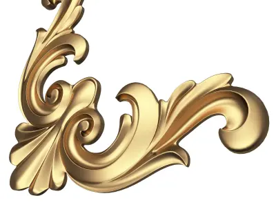 Corner Carved Plaster Molding Decoration 013 Low-poly 3D model