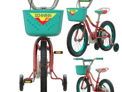 Schwinn 12 Breeze Girls Child Bike with Basket 3D model