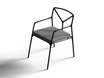 Outdoor Steel Chair - 3D Model for Your Garden and Patio 3D model